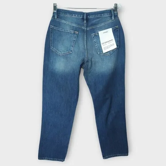 NEW Women FRAME Le Original High Rise Straight Fit Above Ankle Blue Jean Size 29 - Picture 8 of 10